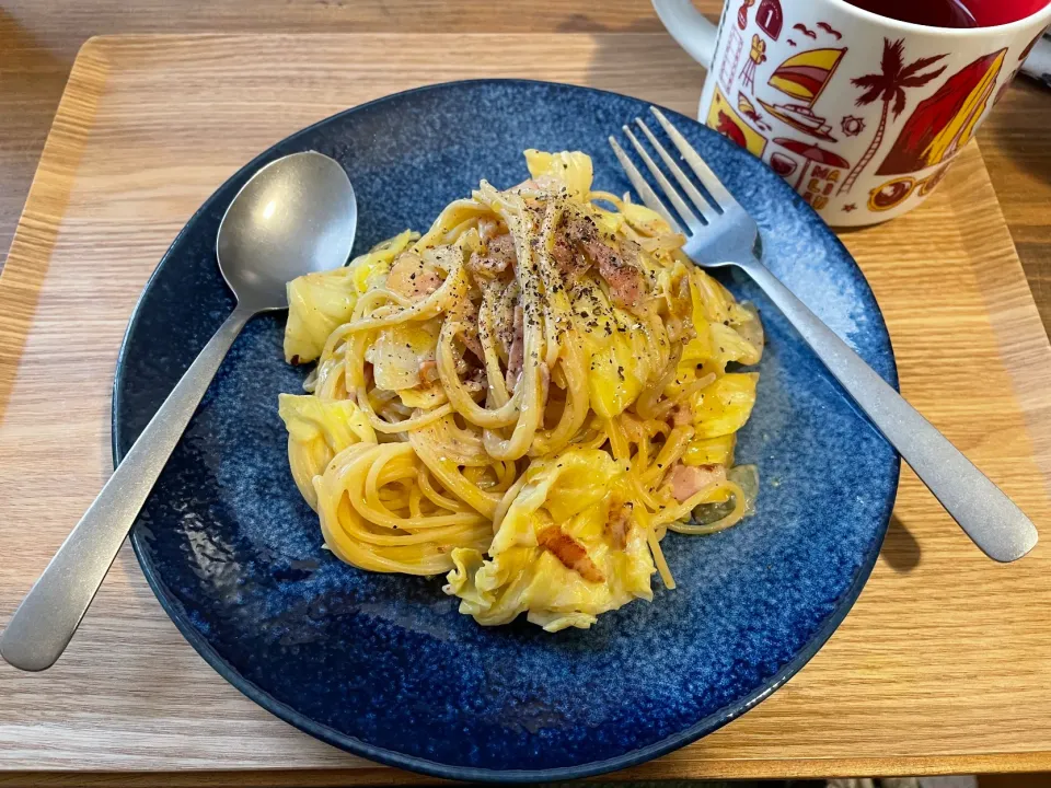 キャベツとベーコンのクリームパスタ|miki *..さん