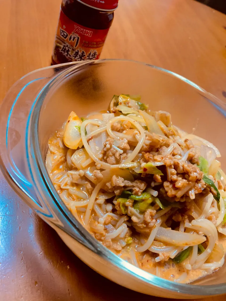 大豆のお肉ミンチタイプ乾燥〜を使って四川麻辣豆乳パスタ😋|さくたえさん