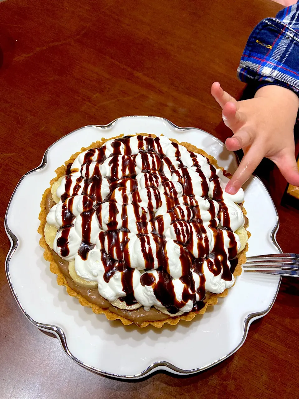 🥧バナナチョコタルト🥧|とぅんてんさん