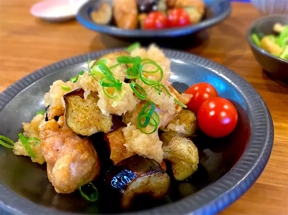 鶏と茄子のみぞれポン酢がけ|ふくすけ食堂さん