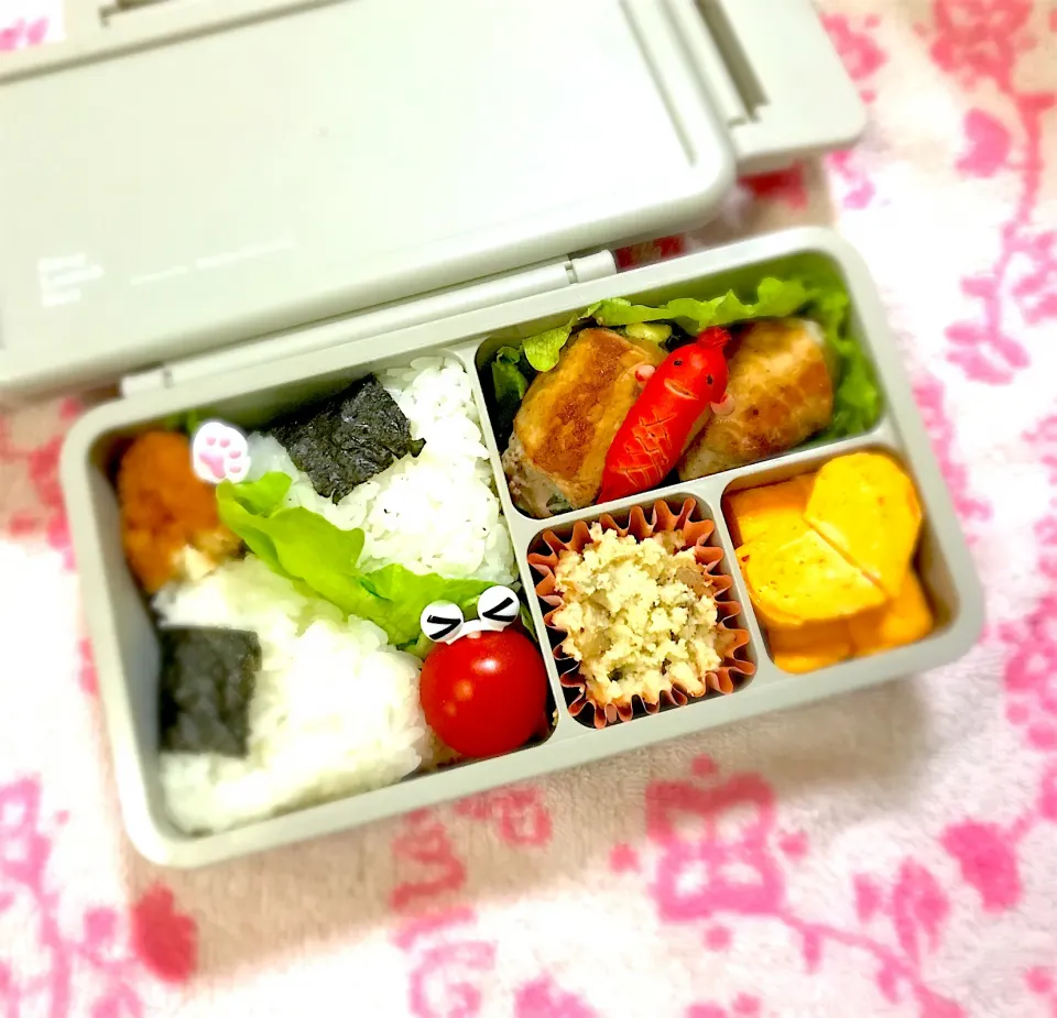 JK1弁当🍱〜大葉チーズ豚肉巻き・玉子焼き・おから煮・ソーセー人|華恋さん