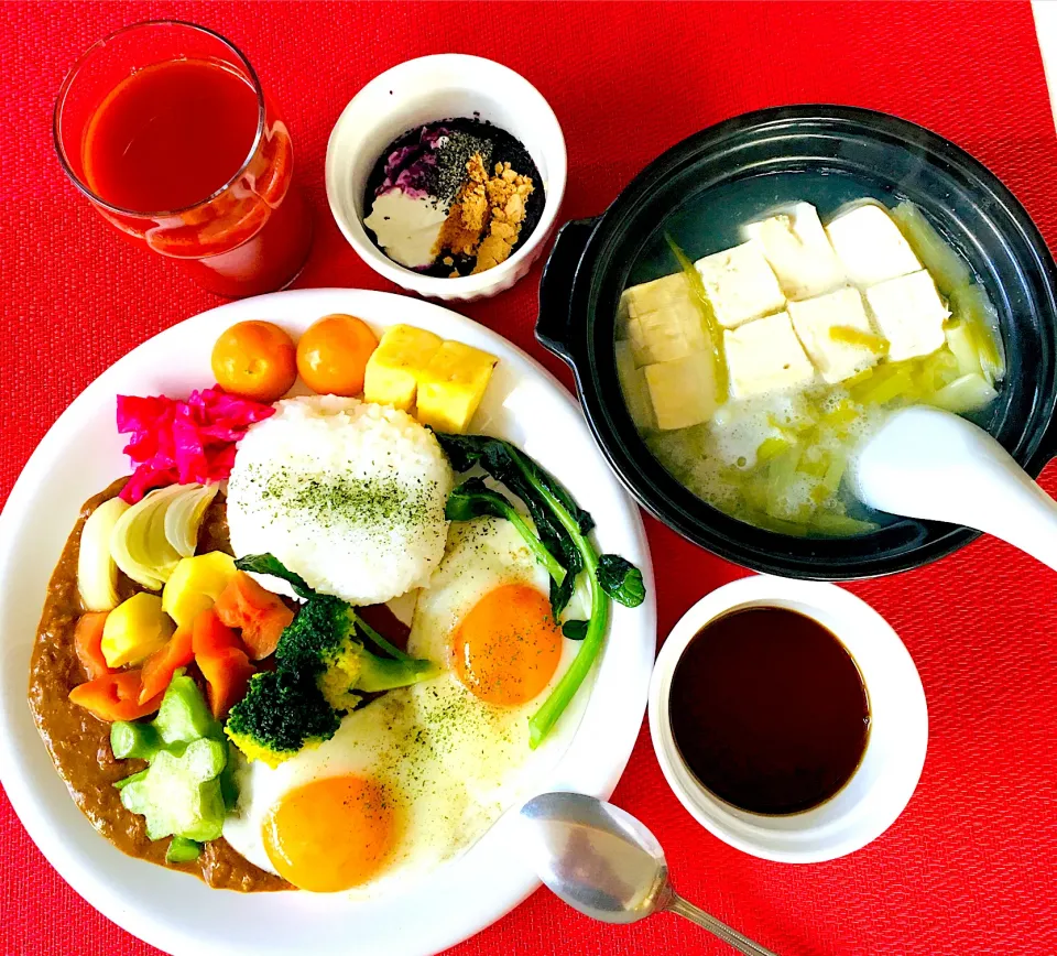 Snapdishの料理写真:カレー🍛と湯豆腐^_^👍|HAMI69さん