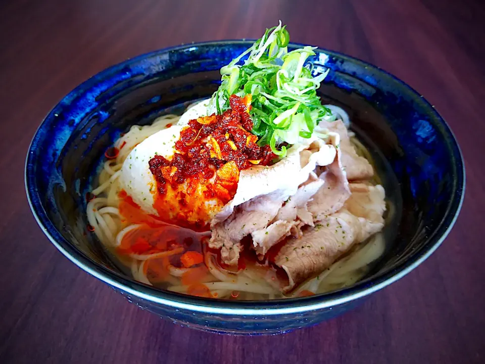 豚しゃぶ食べるラー油奴そうめん|半田手延べそうめんの店 阿波や壱兆さん