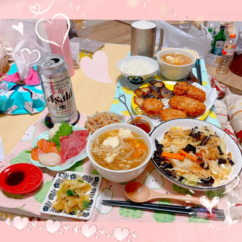 Snapdishの料理写真:２／１０ ｔｈｒ 晩ごはん🍴＊○°|rinaronarさん