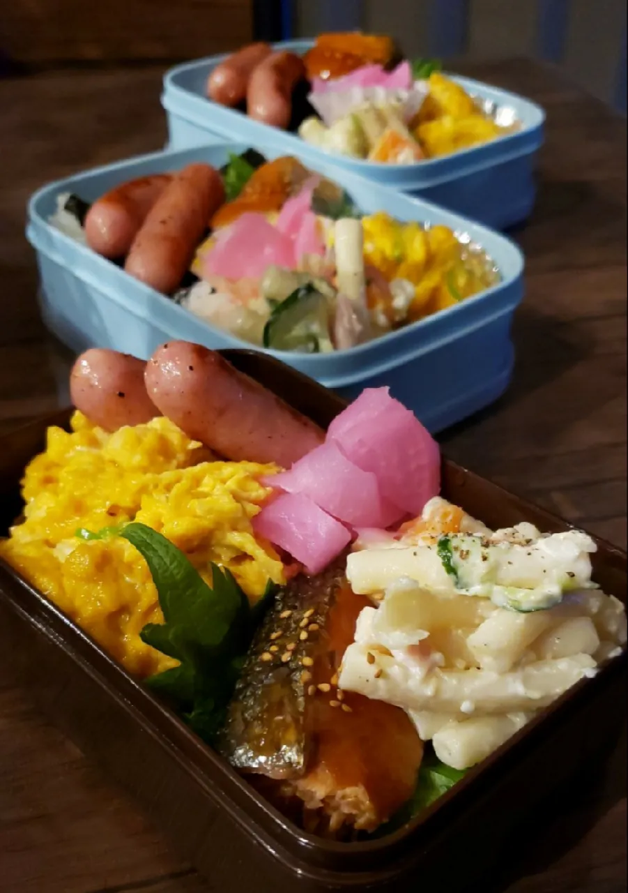 Snapdishの料理写真:わが家の働く男弁当
土曜日有り合わせなおかずを
入れちゃったお弁当|kimikimi❤kitchenさん