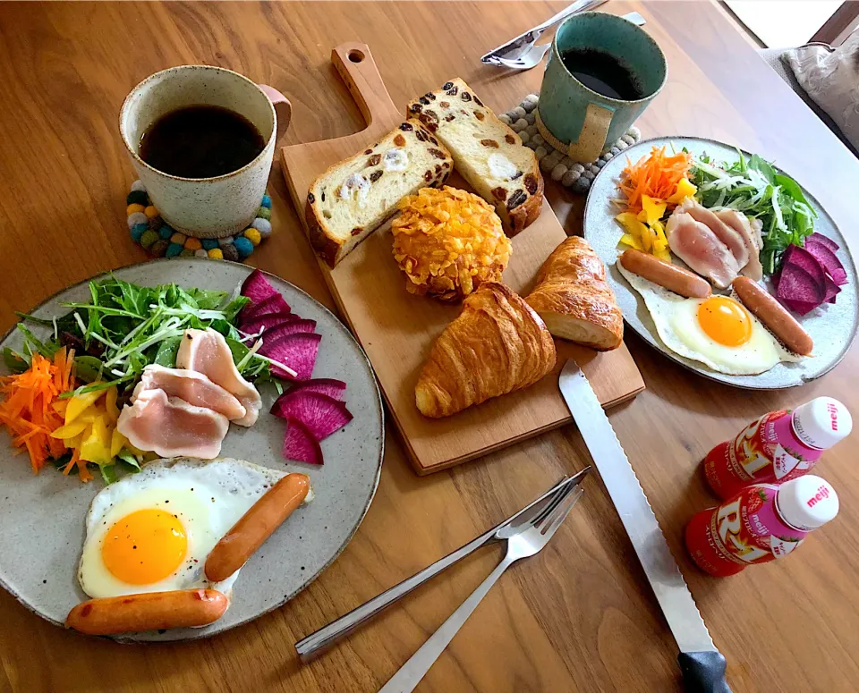 いつものお野菜たっぷり朝ごはん定食|こんぶさん