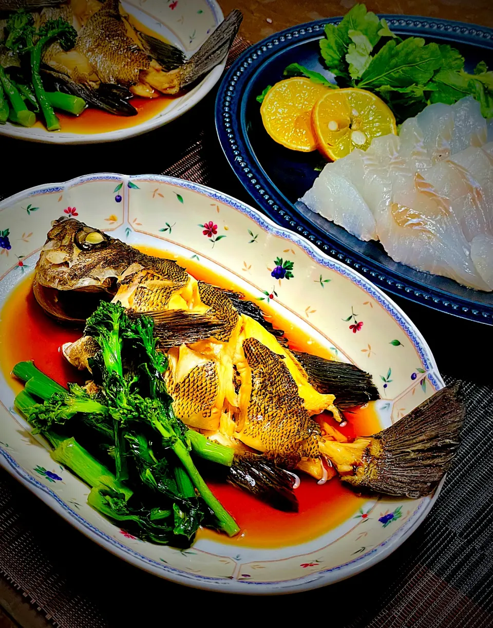 Snapdishの料理写真:春告魚！黒メバルの煮付＆お刺身✨✨✨お刺身は尺メバルだよ❣️😉✨👍|イチロッタさん