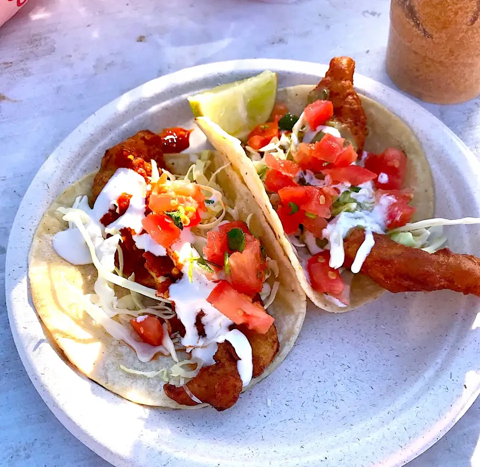 Snapdishの料理写真:Crispy Beer Battered Fish Tacos|gonbenさん