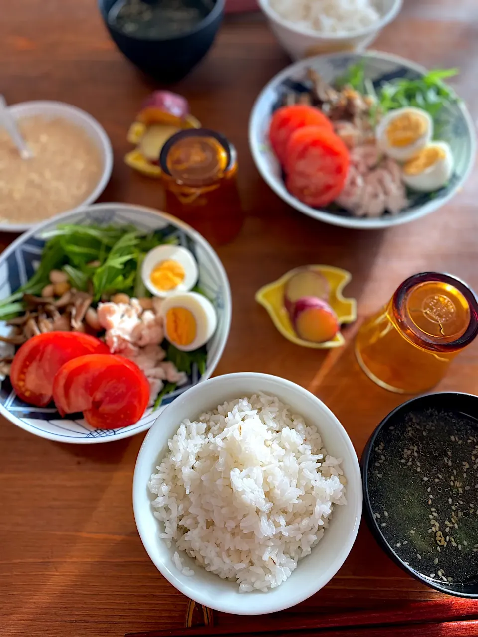 まいたけササミのサラダ、海苔とネギのスープ|ＭＡＲＵＥ家の食卓さん