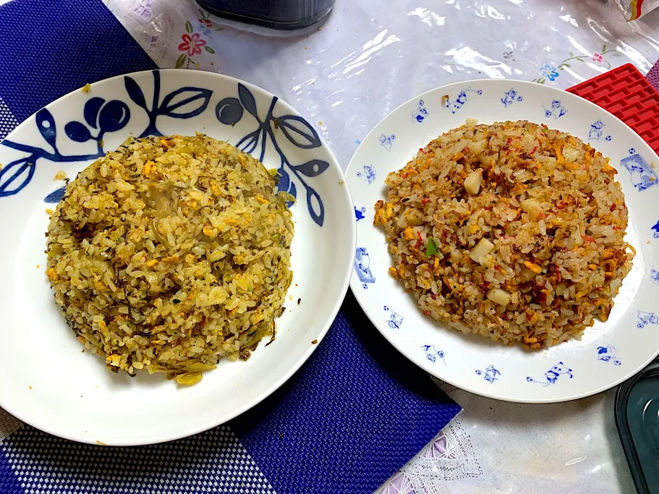 高菜炒飯と蒲鉾炒飯|いぶきさん