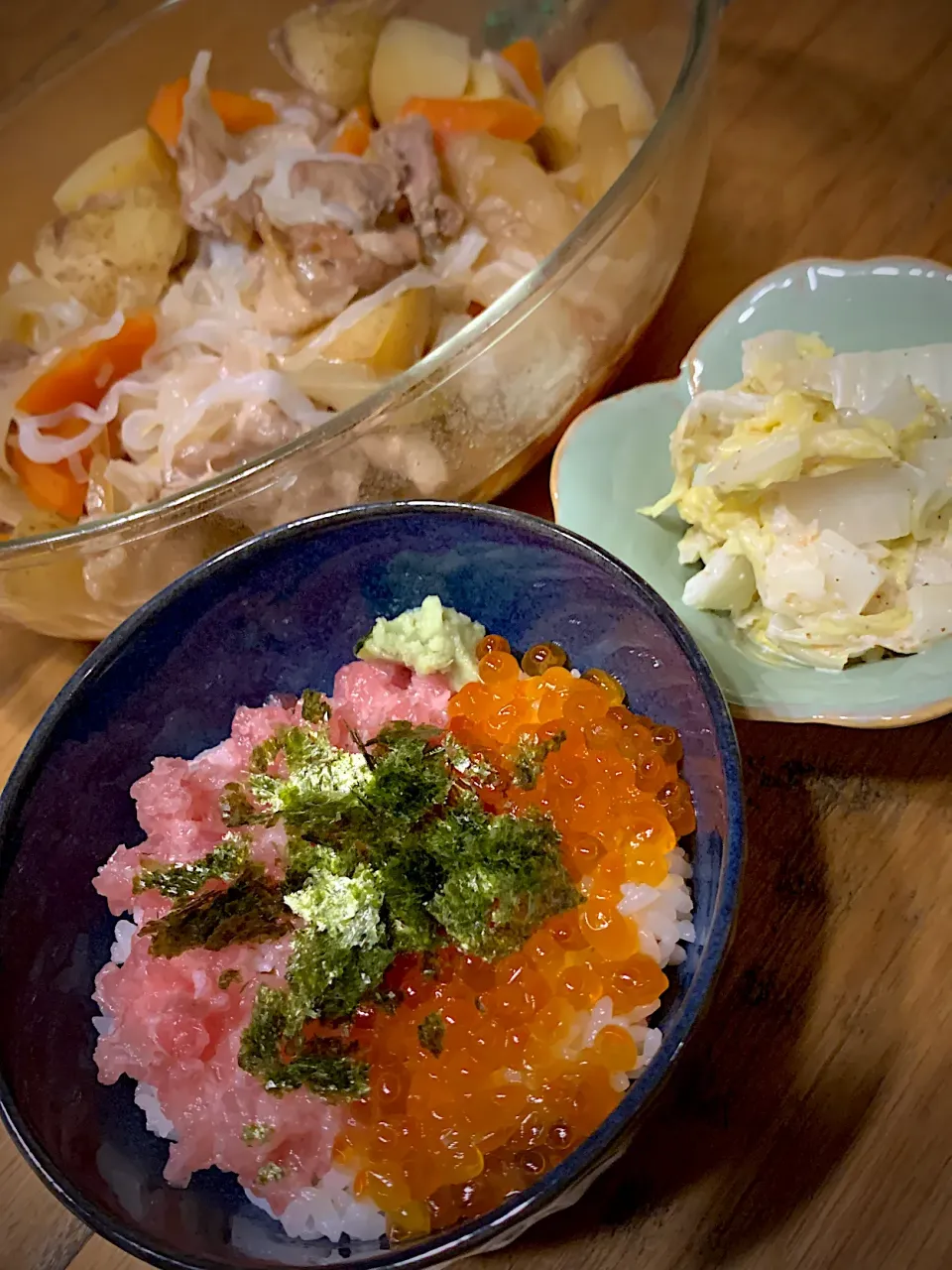 Snapdishの料理写真:2/21献立✾ねぎとろ・いくら丼|AIさん