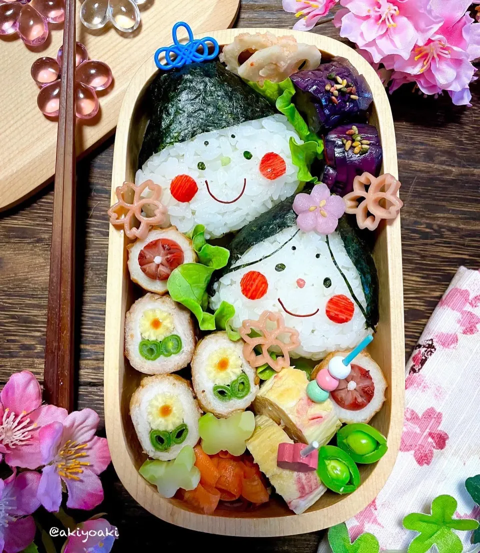 ひな祭り弁当|Akiyoෆ¨̮⑅さん