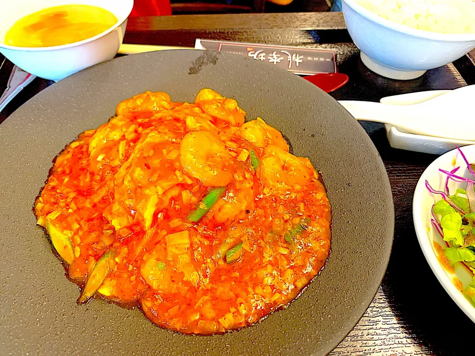 卵エビチリ定食|きらさん