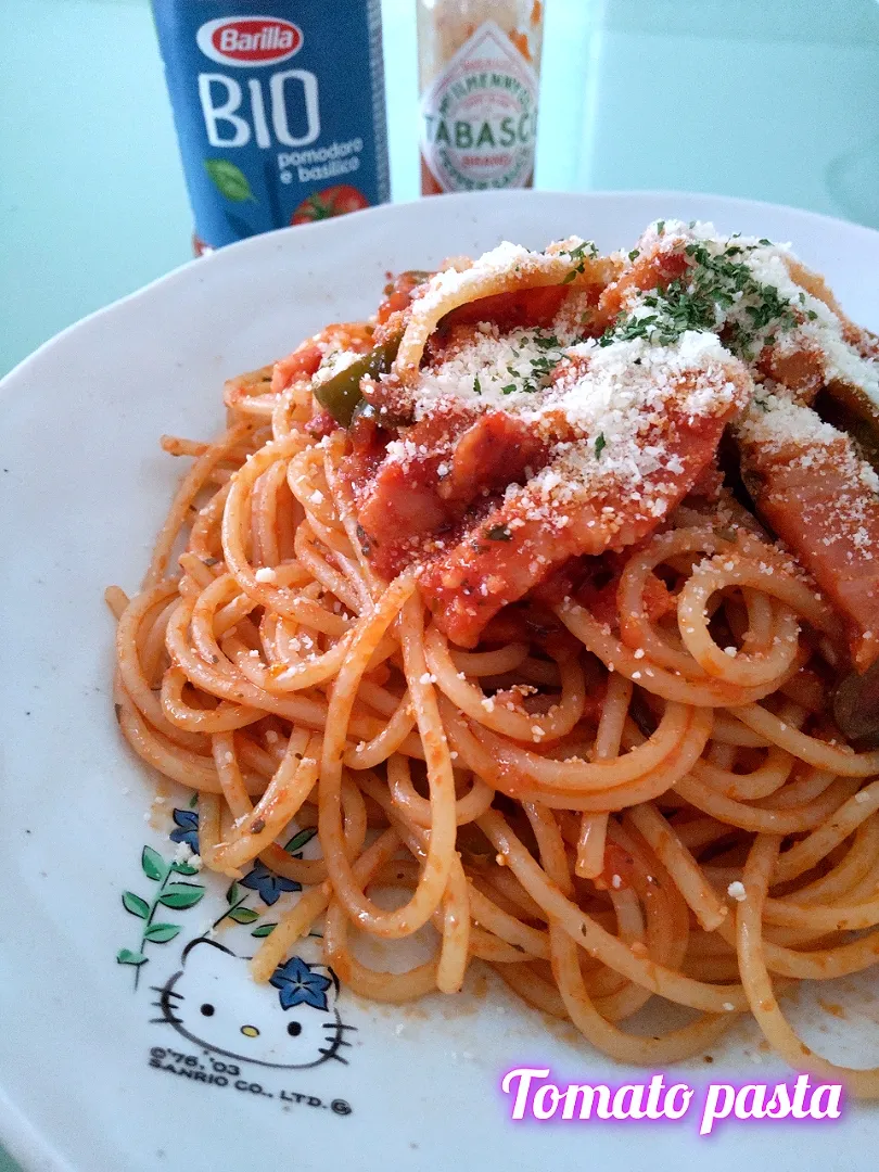 Barilla活用でトマトパスタ😆|かずにゃさん