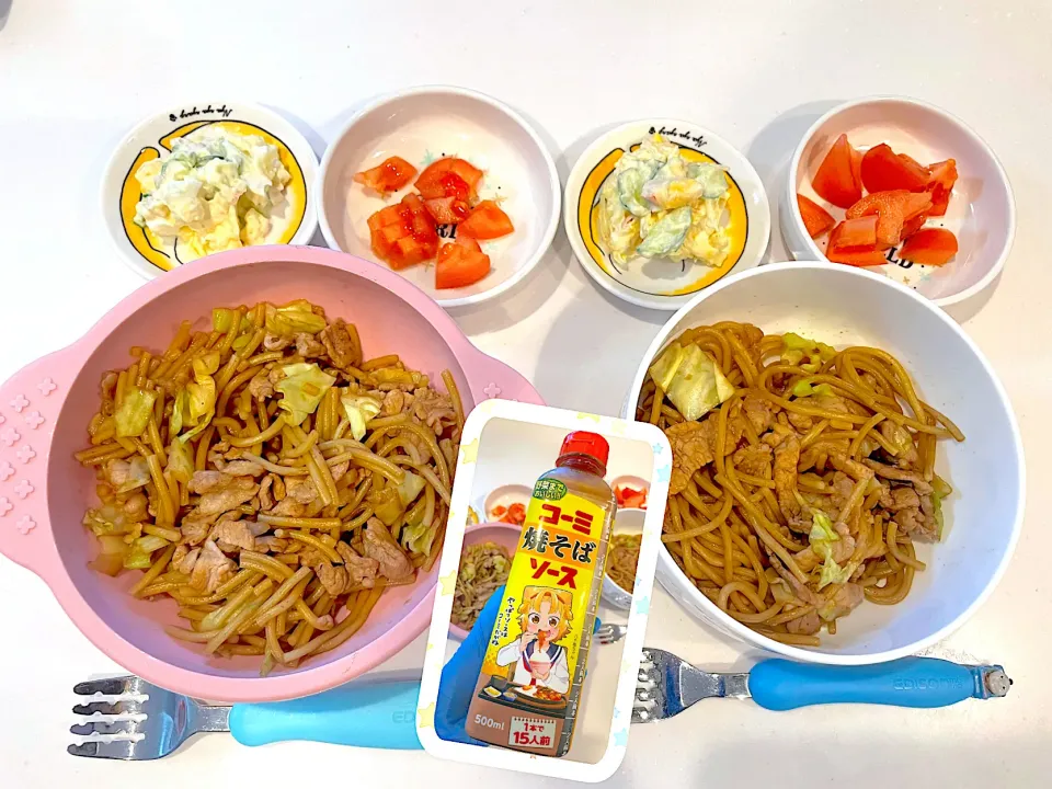 〜息子達の晩ご飯　焼きそば　幼児食〜2022.2.23|yuuさん