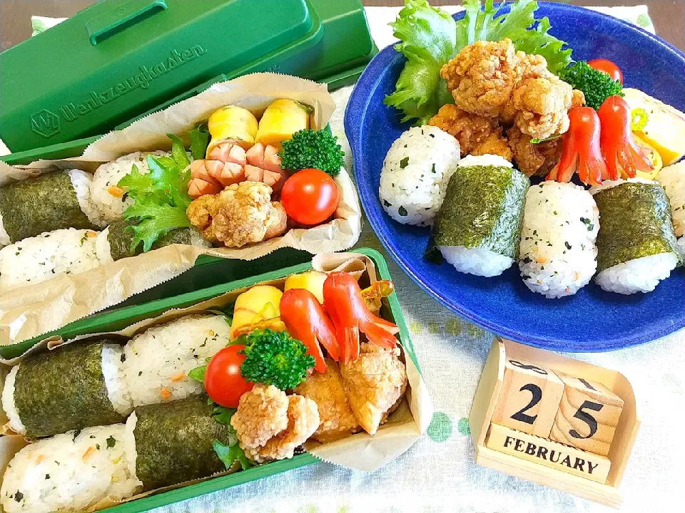 Snapdishの料理写真:🍱今日の息子達のお弁当･置き弁
                                                     &自分弁当|tomoさん