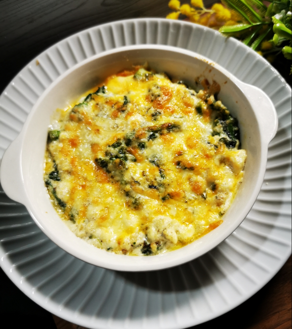 菜の花と豆腐グラタン👌グ〜です😀