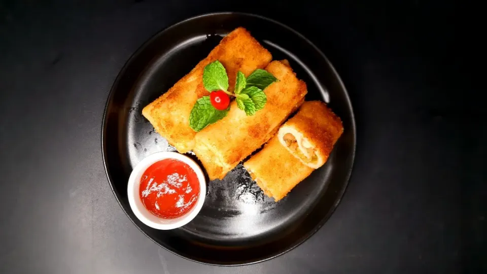 Mushroom roll recipe_Vegetable roll fast foods|Recipes By Fizaさん