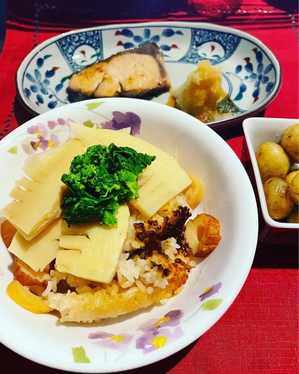 筍ご飯と新じゃがの煮っころがし|めんちゃんさん