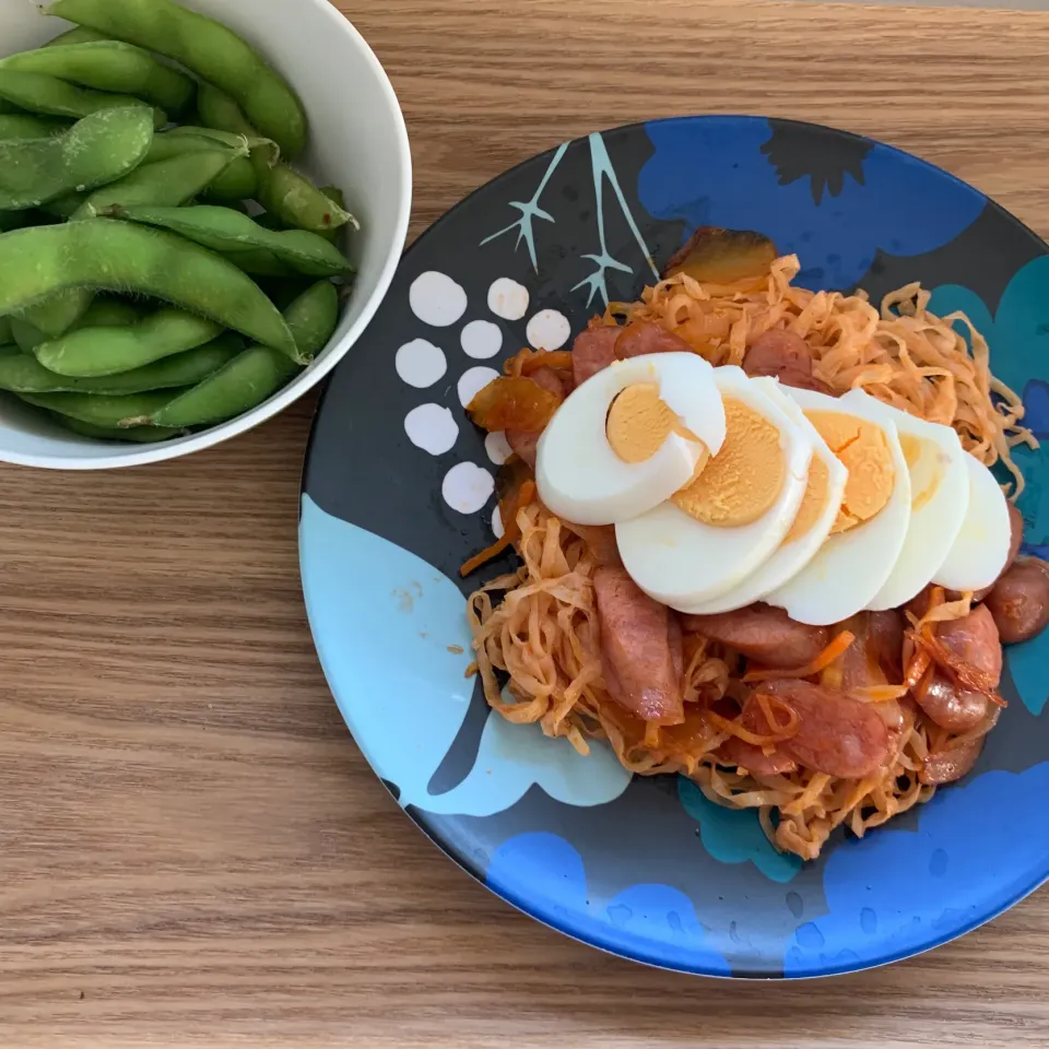 枝豆＆糖質0麺でナポリタン風|とまこ(*^o^*)さん