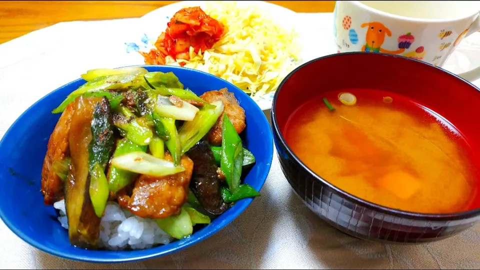 Snapdishの料理写真:2/28の夕食
豚ヒレ肉と茄子の照り焼き丼|卯月さん