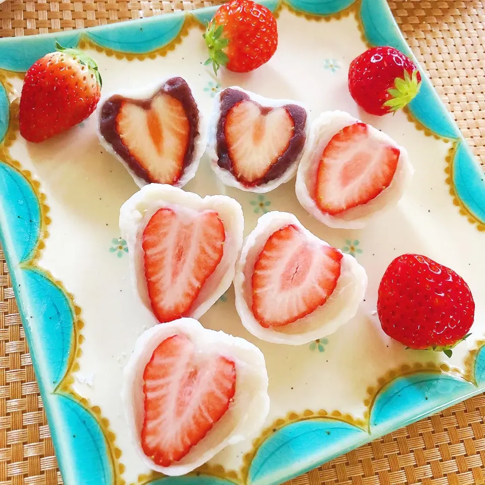 ハートの苺大福にチャレンジしてみました♥️🍓|さらっと🍀さん