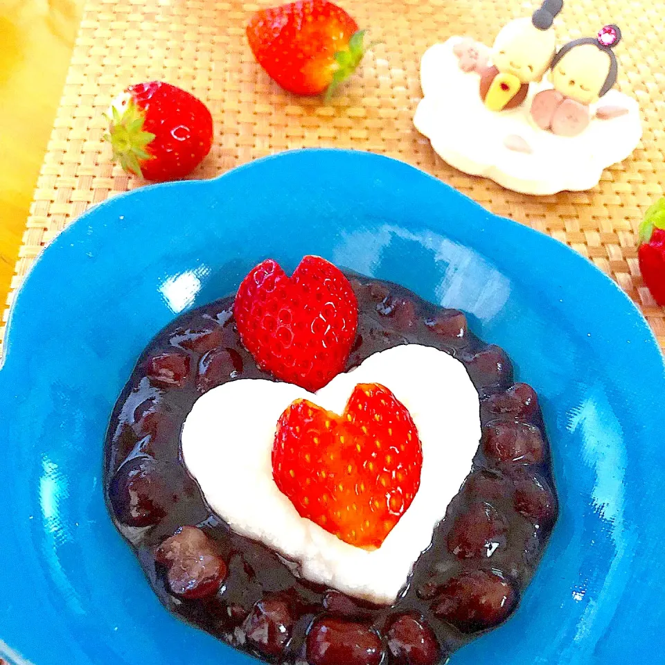 ハート餅のおぜんざい♥️🍓|さらっと🍀さん