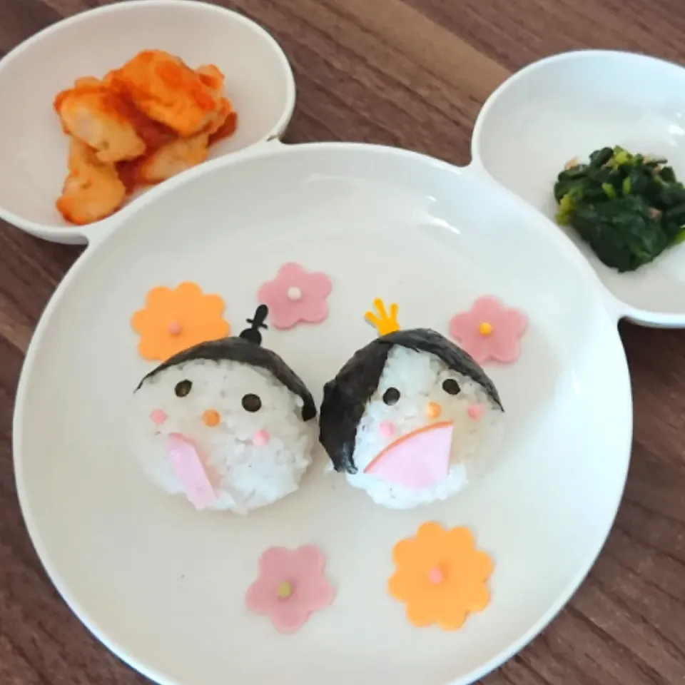 Snapdishの料理写真:ひな祭りおにぎりランチ|ゆりちさん