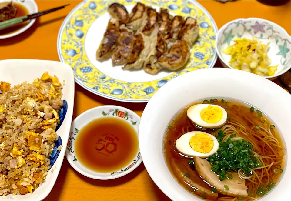 鴨だしラーメン🌟餃子🌟炒飯🌟ラーパーツァイ|まり＊さん