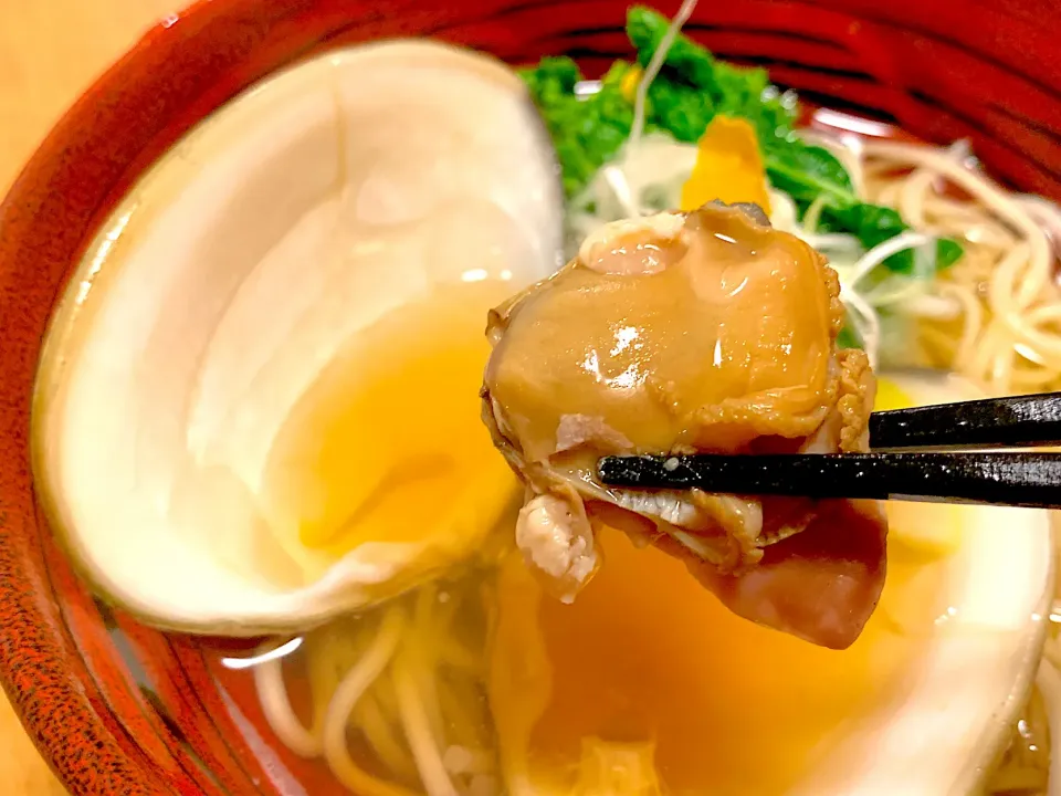 大はまぐりと菜の花の温めん|半田手延べそうめんの店 阿波や壱兆さん