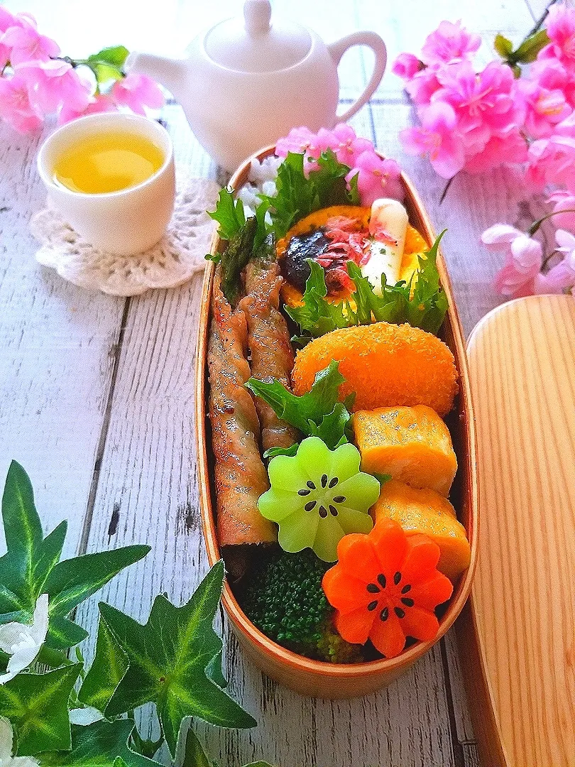 アスパラ豚バラ巻き弁当|sugar beansさん