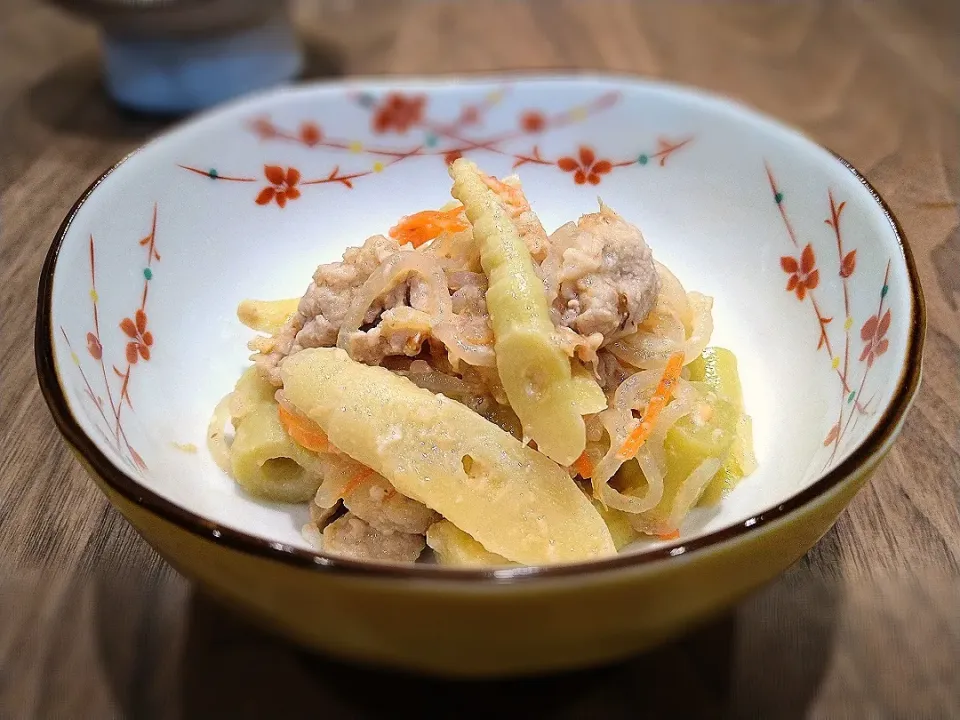 姫竹と豚肉の味噌煮|古尾谷りかこさん