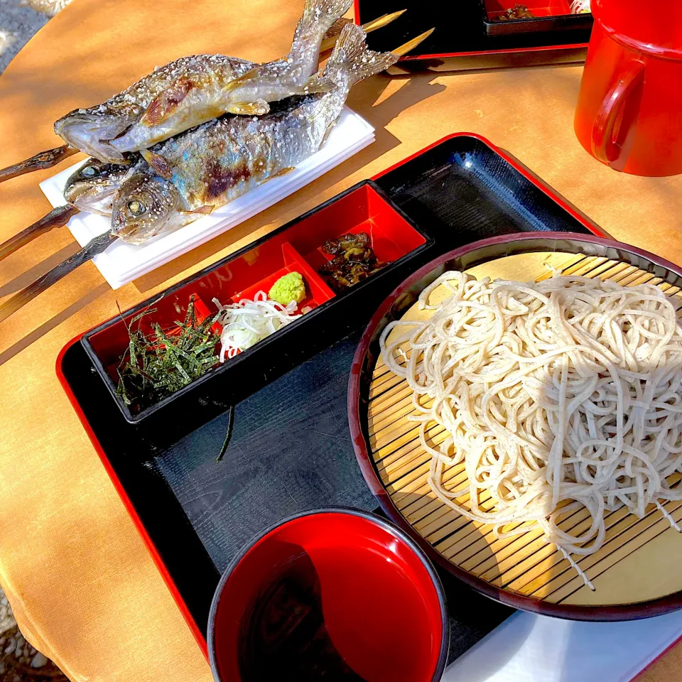 寒ざらし蕎麦とニジマスの塩焼き|Emiさん