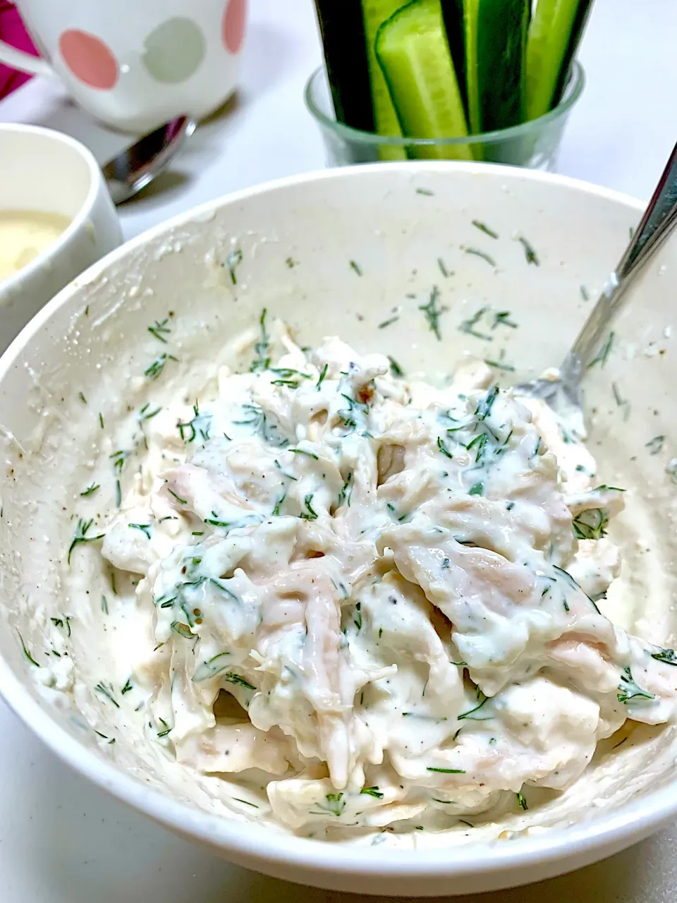 Shredded Chicken with Cottage Cheese and Dill|gonbenさん