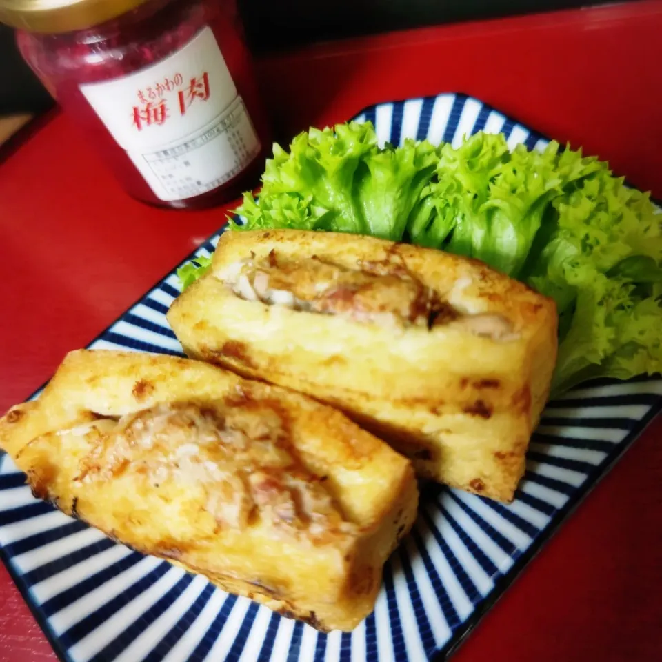 Snapdishの料理写真:じゅんじゅんさんの料理
✣ツナとオニオンの梅肉和え✣
絹揚げに挟んでポケットサンド❢|☆Yumi☆さん