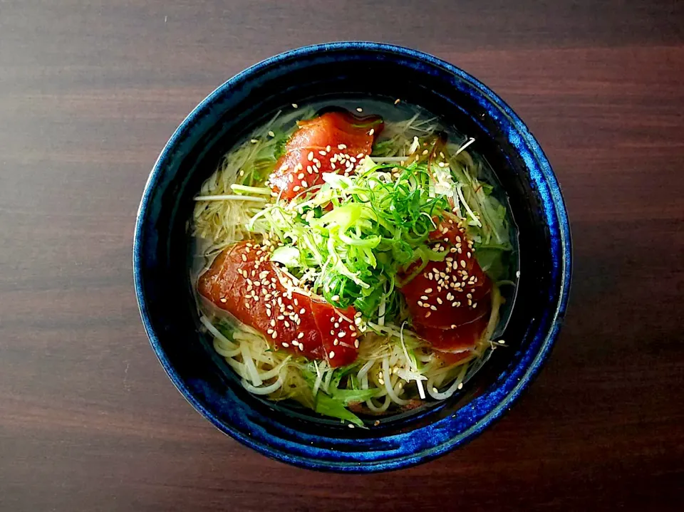 漬け鮪の出汁茶漬そうめん|半田手延べそうめんの店 阿波や壱兆さん