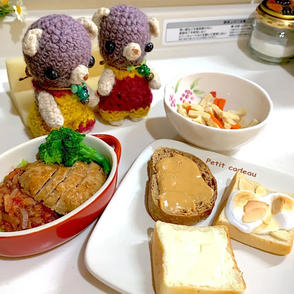 Snapdishの料理写真:朝ごぱん( ・∇・)|chagashiさん