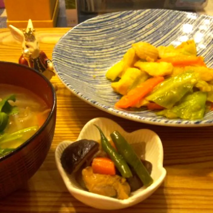 '22．3/7
今夜は🐔ちゃんのむね肉と野菜の味噌マヨ炒め😋|たえさん