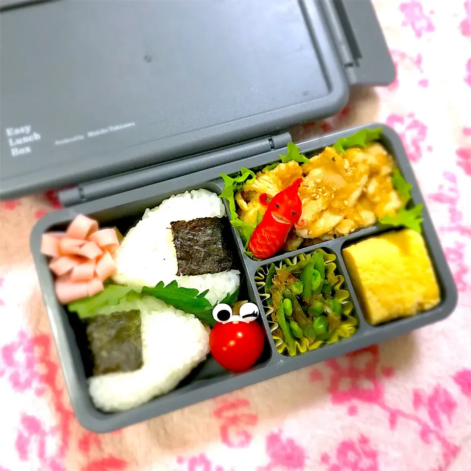 JK1弁当〜鶏ムネ味噌マヨ炒め・玉子焼き・スナップえんどうオカカ和え・花ハム・ソーセー人|華恋さん