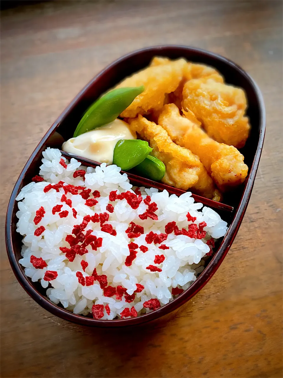 Snapdishの料理写真:今日のお弁当・とり天|akiさん