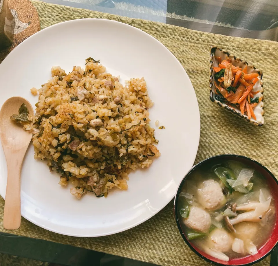 高菜炒飯と中華スープ|花玉子さん