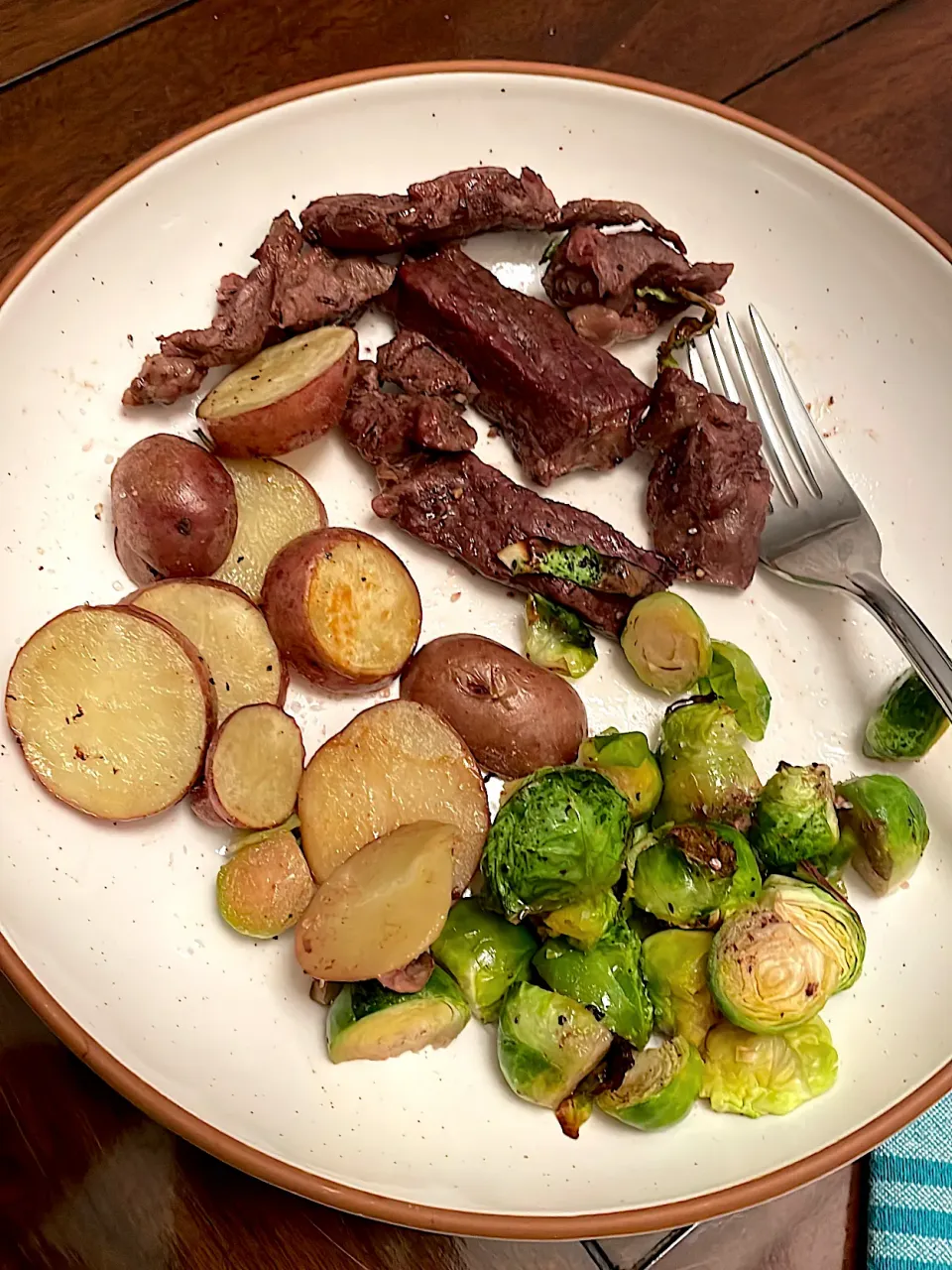 Steak Brussels and potatoes!|kelsさん