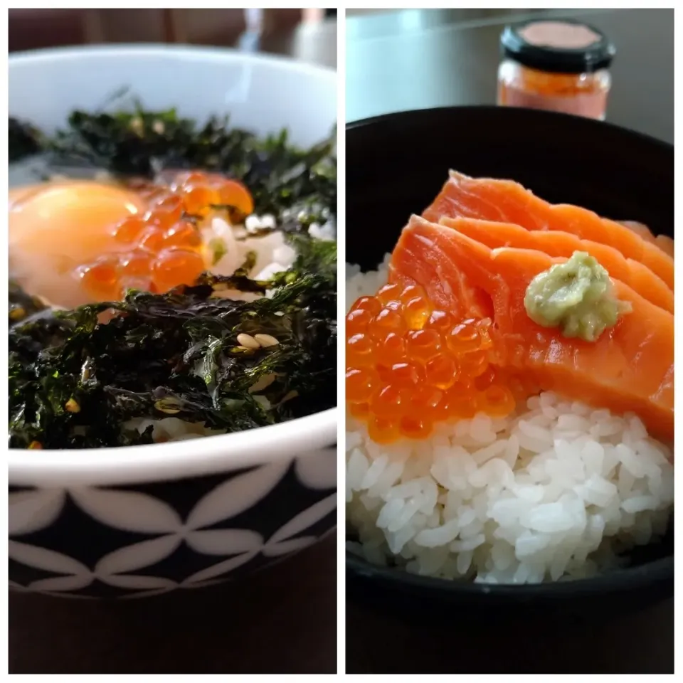 OCEAN RUBY  鮭いくら丼と海苔卵かけご飯|とだともさん