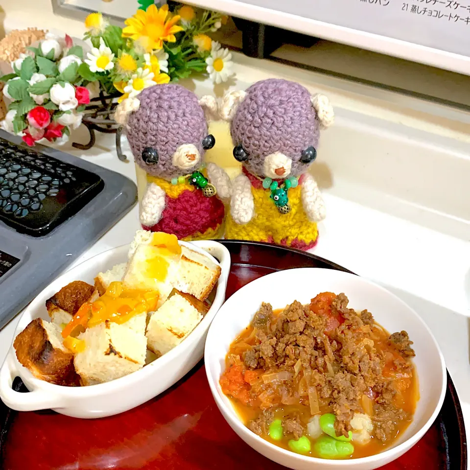 Snapdishの料理写真:朝ごぱん（╹◡╹）|chagashiさん