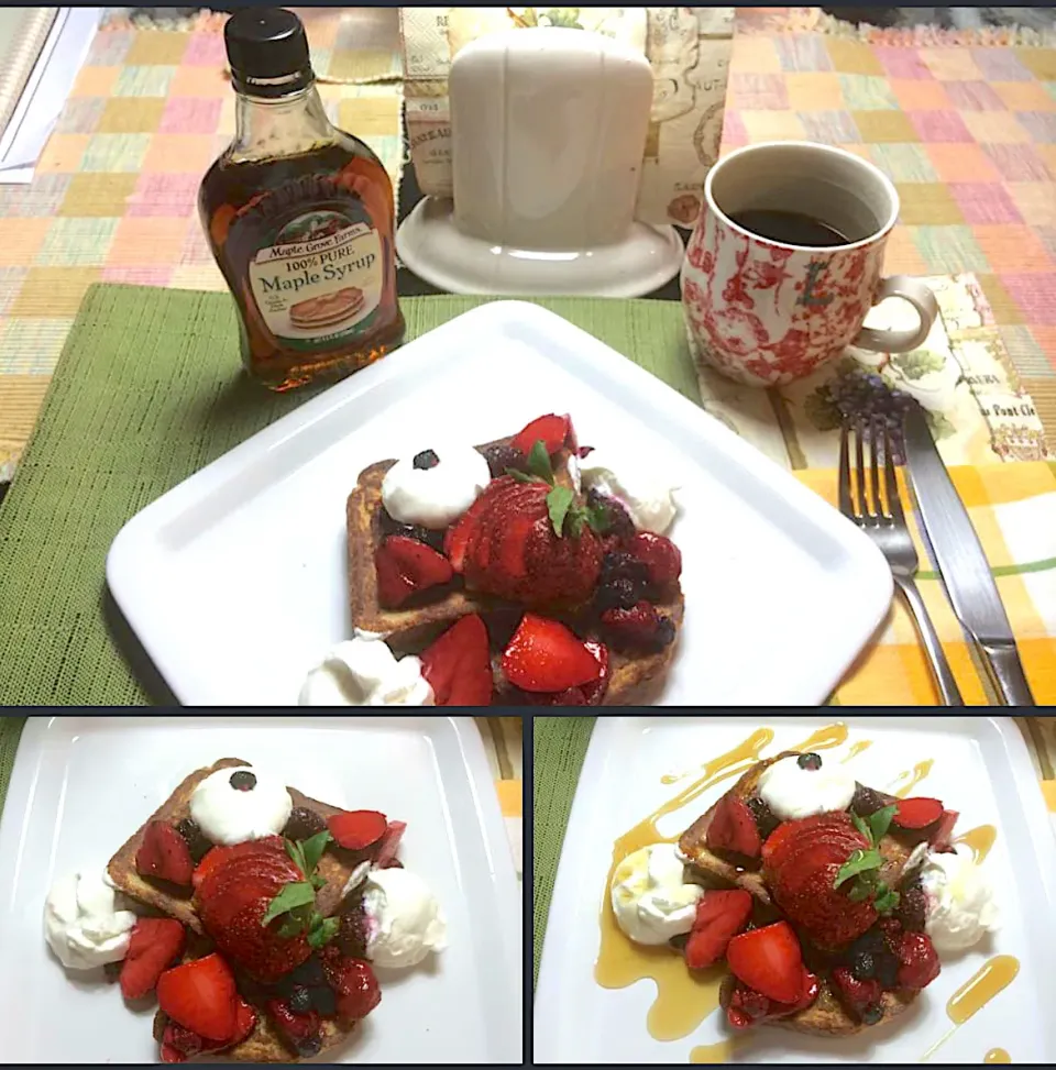 Berry French Toast with greek yogurt🍓|🌺IAnneさん