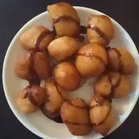 puff puff and chocolate syrup|Healthyさん