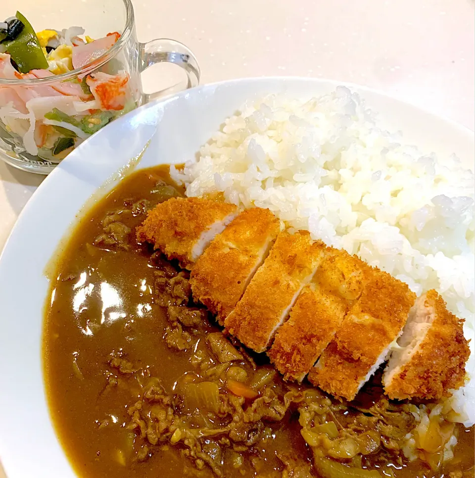 夜ご飯😊ささみカツカレー、酢の物|とまこ(*^o^*)さん