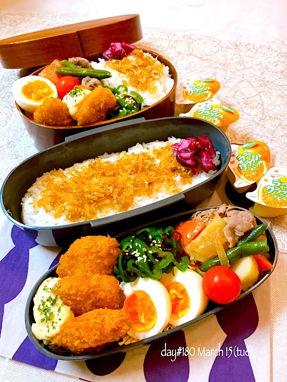 Snapdishの料理写真:★ある日のDK弁当&JD弁当★|♡ciao♡さん