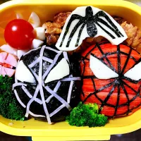 息子からのリクエストでスパイダーマン弁当|Teiさん