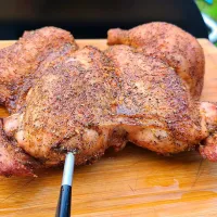 Smoked a whole spatchcock chicken with my traeger and meater+|Josh Daviesさん